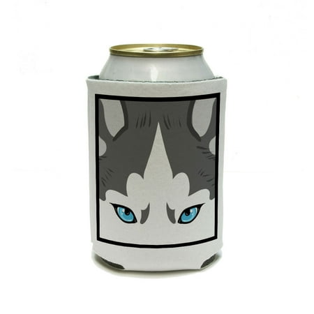 Husky Face - Close up Pet Dog Can Cooler Drink Insulator Beverage Insulated