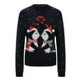 thumbnail image 5 of Women's Sweaters Trendy Pullover Christmas Penguin Pattern Long Sleeve Knitwear Womens Blouse,Dark Blue,XL, 5 of 8