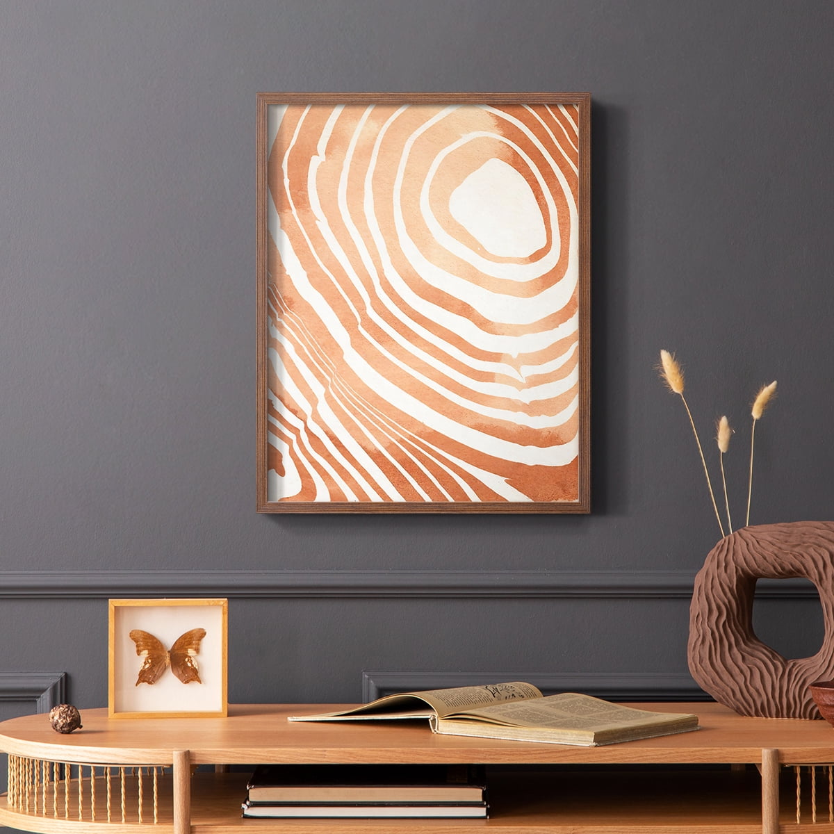 Wood Grain Suminagashi IV Framed Print - Solid Wood in Single Picture Frame Solid Wood 2 Framed Print
