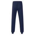 thumbnail image 5 of Men's Drawstring Sweatpants, Slim Fit Ribbed Casual Sports Pants for Gym, Running and Spring Summer Athletic Wear,Navy,M, 5 of 5