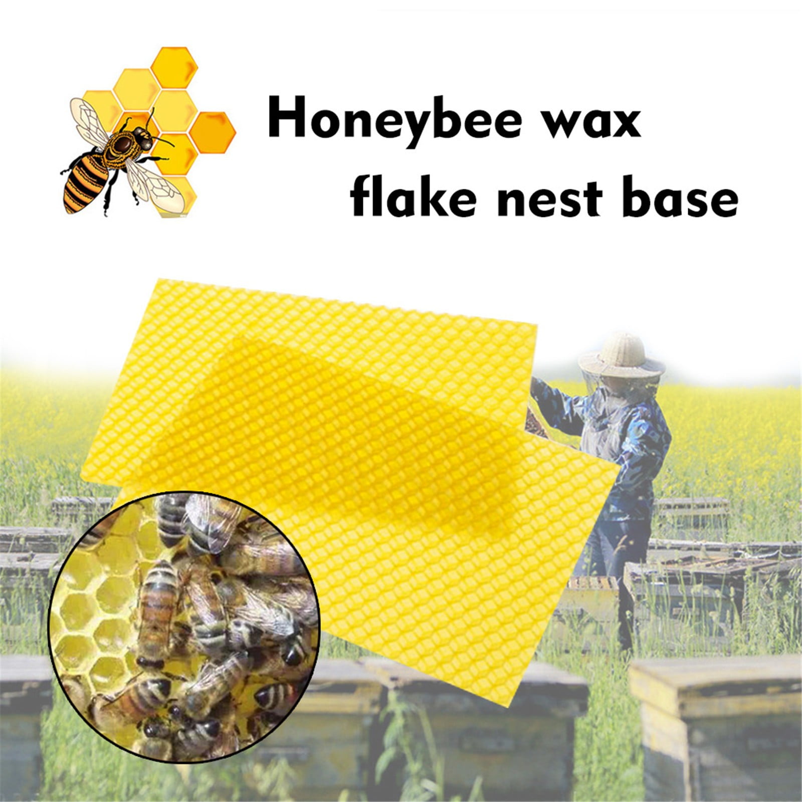 Honeycomb Bee Wax Foundation Beehive Wax Frames Base Sheets Bee Comb Honey Fra 