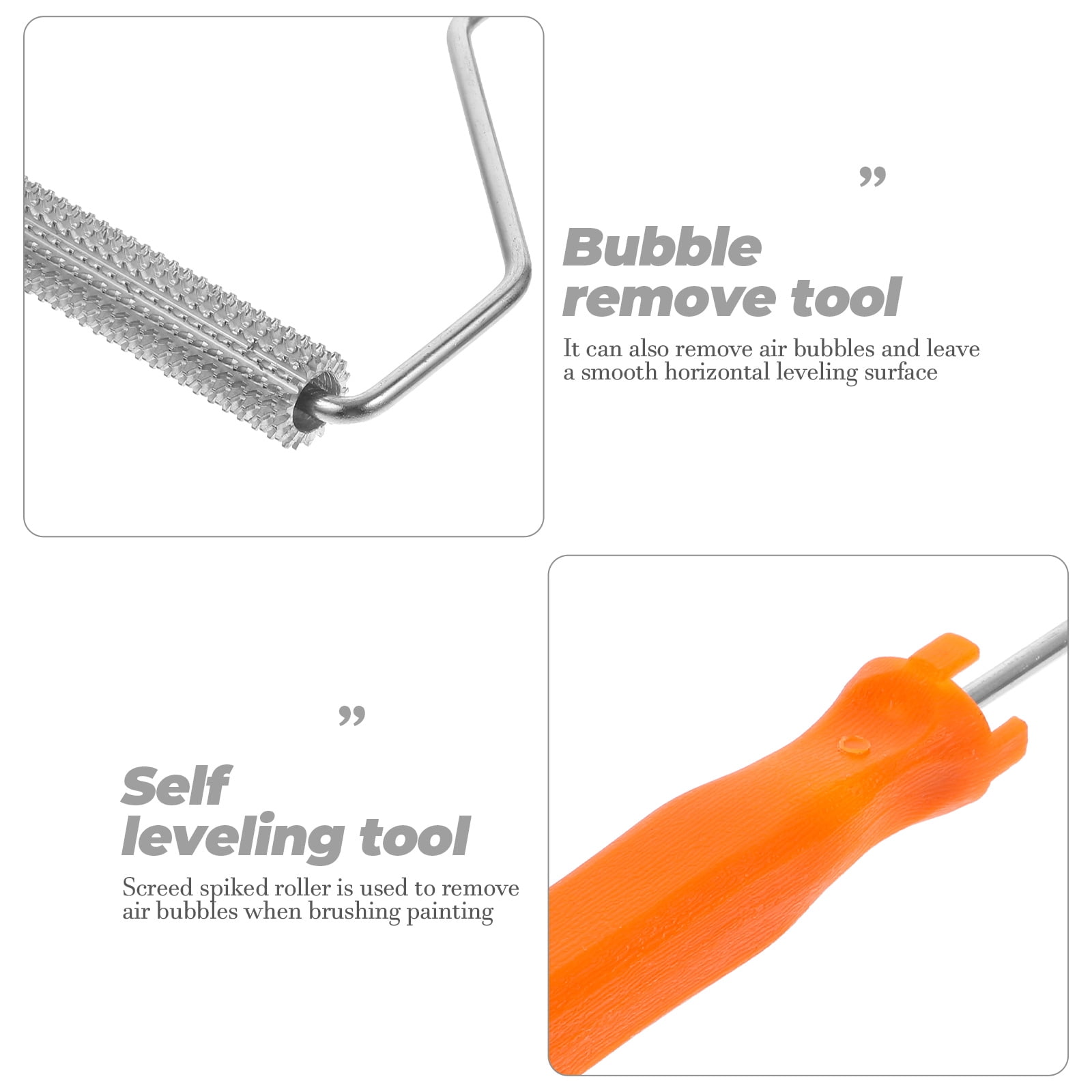 Zcyifa Bubble Remove Tool Bubble Remove Tool Cement Roller Self Leveling Tool Spiked Defoaming Device Part