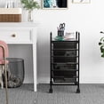 thumbnail image 2 of Rolling Cart with Drawers, 6-Tier Rolling Storage Cart with Drawers, Rolling Utility Cart with 6 Drawers with 2 Lockable Caster Wheels for Office Bathroom Kitchen, Transparent Black, 2 of 15