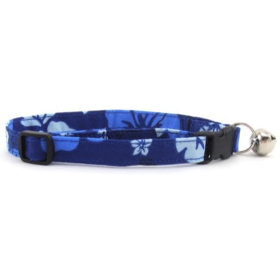 Blue Hibiscus Cat Collar