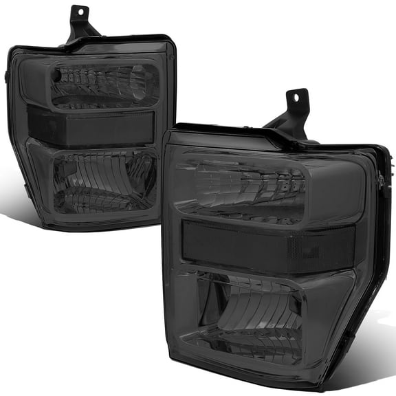 DNA Motoring For 2008-2010 Ford F250 F350 F450 F550 Super Duty Smoked Headlight Lamps Pair