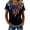 Black, variant on 250th Anniversary Patriotic T Shirts for Women 4th of July Denim Collar Short Sleeve Casual Crew Neck Glitter Sequin Loose Fit Tops Black L