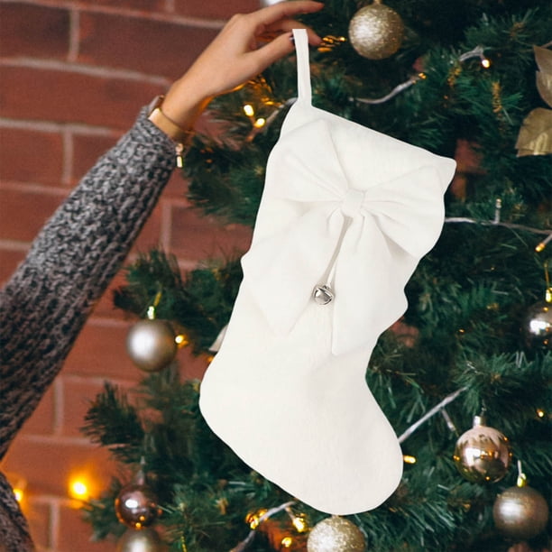 Wmhnj Calcetn navideño grande de punto con bordado de caramelos para colgar en la chimenea