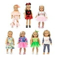 thumbnail image 1 of Set de ropa para muñecas XFEYUE, muñeca de 18 pulgadas con 7 atuendos y accesorios, 1 of 7