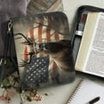 thumbnail image 4 of ZUXONGSY Retro Deer American Flag Print Bible Cover Case for Men Women Faux Leather Bible Bag Stylish Bible Case with Detachable Strap & Carrying Handle Lightweight Bible Tote Bag, L, 4 of 7