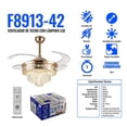 thumbnail image 2 of Ventilador de Techo Elegante con Lámpara LED de Cristal MEGALUZ  F8913-42, 2 of 2