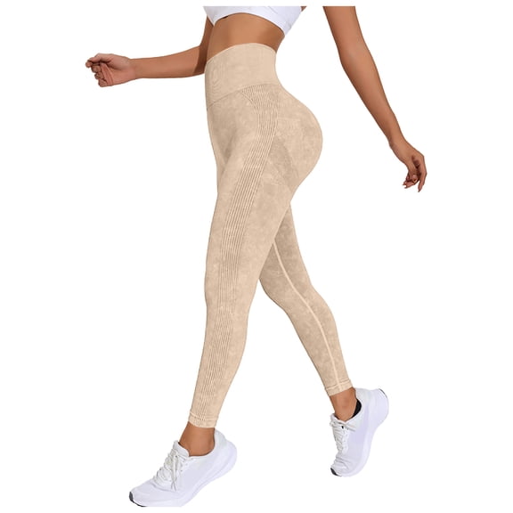 idosla Resistance Band Leggings for Women, Seamless High Waist Shaping Pants for Yoga Gym Workout (Khaki, XS)