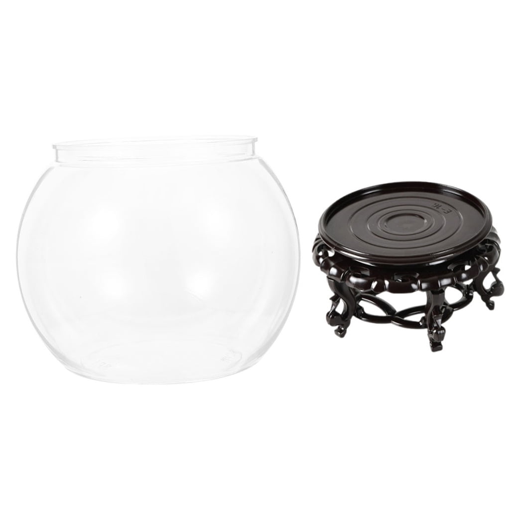 FRCOLOR 1 Set of Clear Aquarium Tank for Fish Book Stand Home Decor Round Plastic