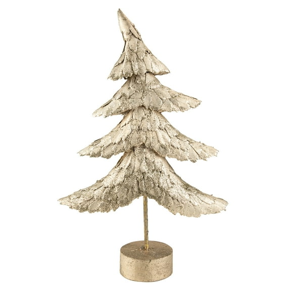 Northlight Layered Tree with Wooden Base Christmas Decoration - 18" - Bronze Finish