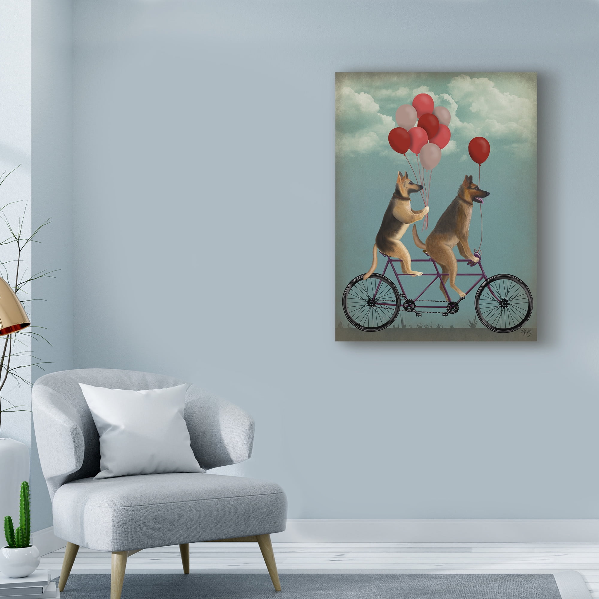 Fab Funky 'German Shepherd Tandem' Canvas Art