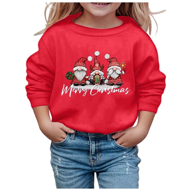 Chandails à Capuchon & Chandails en Molleton pour Filles Mignon Graphique Manches Longues Pulls Doux pour Enfants Haut Confortable Vêtements pour Filles