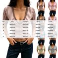 thumbnail image 4 of OJSFQUFP Sleeve Tops for Women V Neck Front Crop Top Tee Shirt Cute Vacation Outfits, 4 of 8