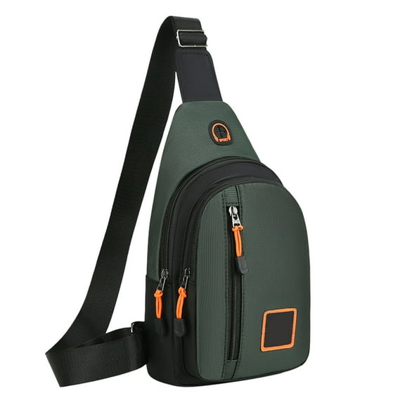 SLYNSHome Sling Bag for Men Chest Bags Women Crossbody Shoulder Pouch with Earphone Hole for Cycling Travel Camping (Army Green)