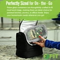 thumbnail image 6 of 1 & 2 & 3 Compartment Glass Meal Prep Containers (3 Pack, 35 Oz)- Food Storage Containers with GRAY Lids, Portion Control, BPA Free, Microwave, Oven and Dishwasher Safe, Airtight, Leakproof, 6 of 7