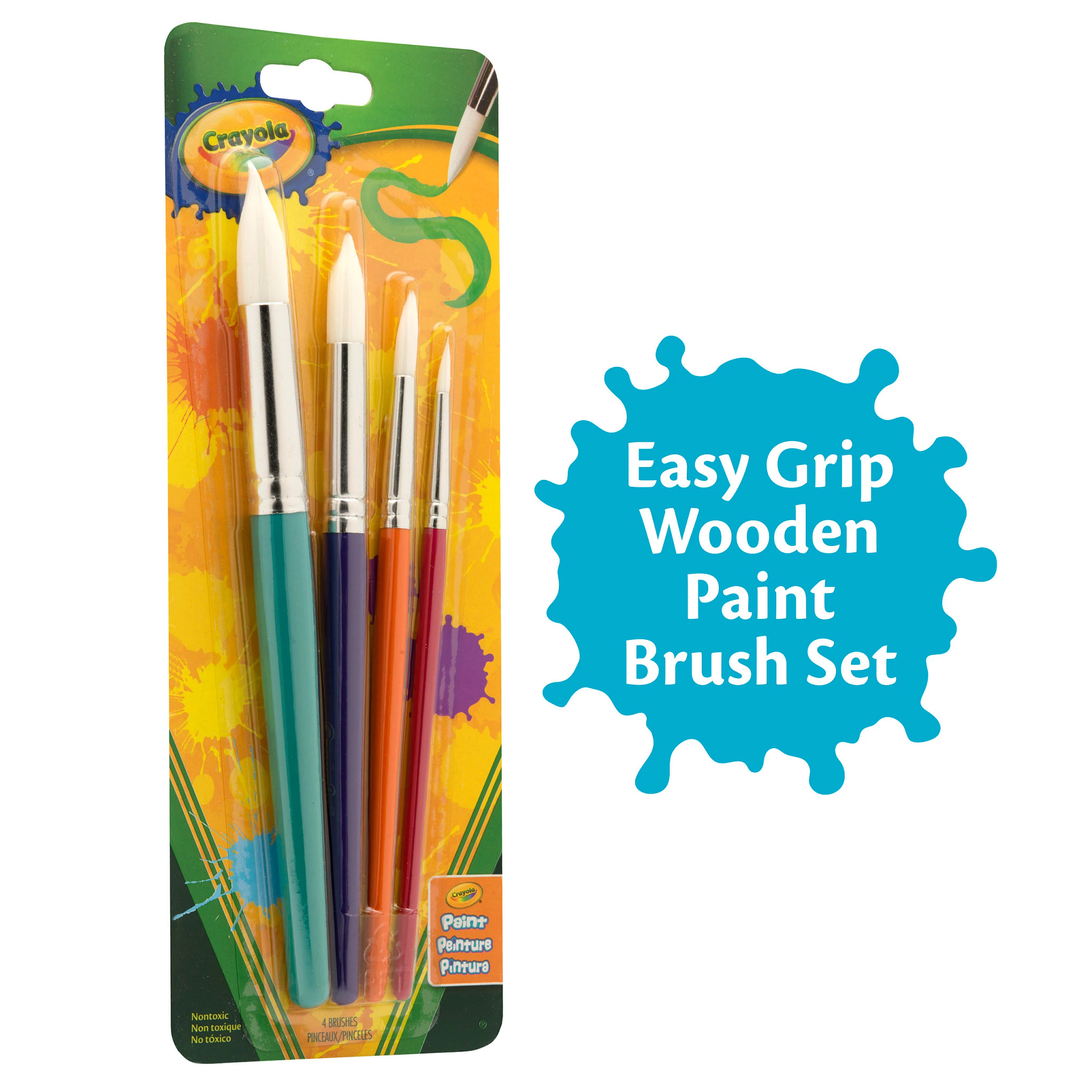 Crayola Round Soft Bristle Paint Brush Set, Multi Sizes, 4 Ct, School Supplies, Kids Paint Supplies - image 3 of 6