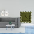 thumbnail image 2 of Elegante combinación de escultura de cisne de cerámica y reloj de pared cuadrado para estantería, armario, baño, cocina rústica o estudio., 2 of 8