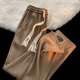 thumbnail image 2 of Pantalones de pierna ancha para mujer Pantalones deportivos de pierna recta con encaje y bolsillos Pantalones casuales y sueltos Café M, 2 of 14