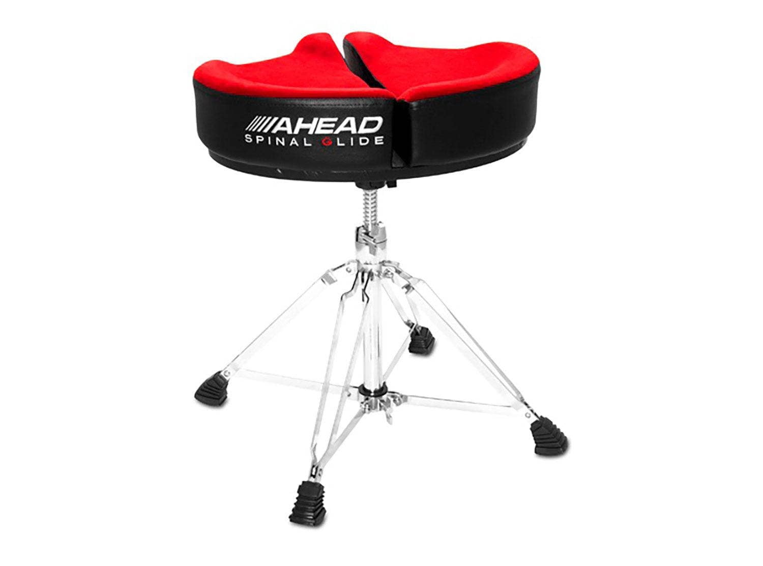 Ahead Spinal G Drum Throne - Red Cloth Top/Black Sides 18 in.