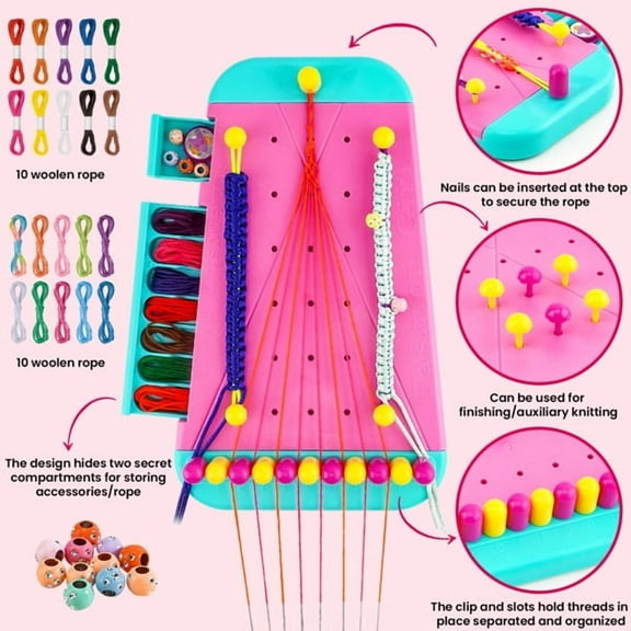Friendship Bracelet Making Kit for Girls - DIY Arts and Crafts Birthday Gifts for 8-12 Years Old Kids, Multi-Coloured Bracelets String Jewelry Maker Kits Toys Children's Party Travel Activity
