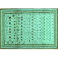 thumbnail image 1 of Ahgly Company Machine Washable Indoor Rectangle Abstract Turquoise Blue Contemporary Area Rugs, 8' x 12', 1 of 4