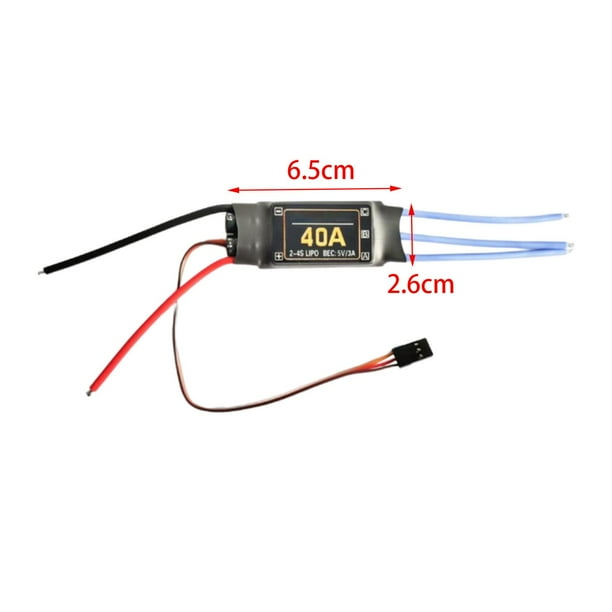 Controlador ESC Sin Escobillas De 40A Con BEC 5V/3A, Compatible Con Baterías LiPo Y NiMH, Para Drones Y Helicópteros RC, Con Protecciones De Seguridad