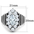 thumbnail image 2 of High polished (no plating) Stainless Steel Ring with AAA Grade CZ in Clear for Women Boho Theme Clear Stone Color Style TK1517 Size 8, 2 of 4