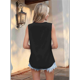 thumbnail image 5 of Camisa de Sin Mangas con Cuello en V, Plisada y Volantes, Holgada, para Mujer, Color Negro, Talla L, 5 of 7