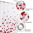 thumbnail image 5 of Valentine''s Day Shower Curtain, Red Falling Heart Love Theme Romantic Bathroom Curtain Waterproof Fabric Machine Washable with Hooks, 72" Wx72 L, 5 of 6