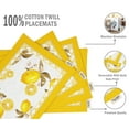 thumbnail image 4 of Vargottam Placemats- Placemat For Dining Table, Set Of 4- Printed & Reversible CottonNapkin-IndoorPlacematsFor Home & Kitchen Dining Table- Lemon (Yellow), 4 of 5