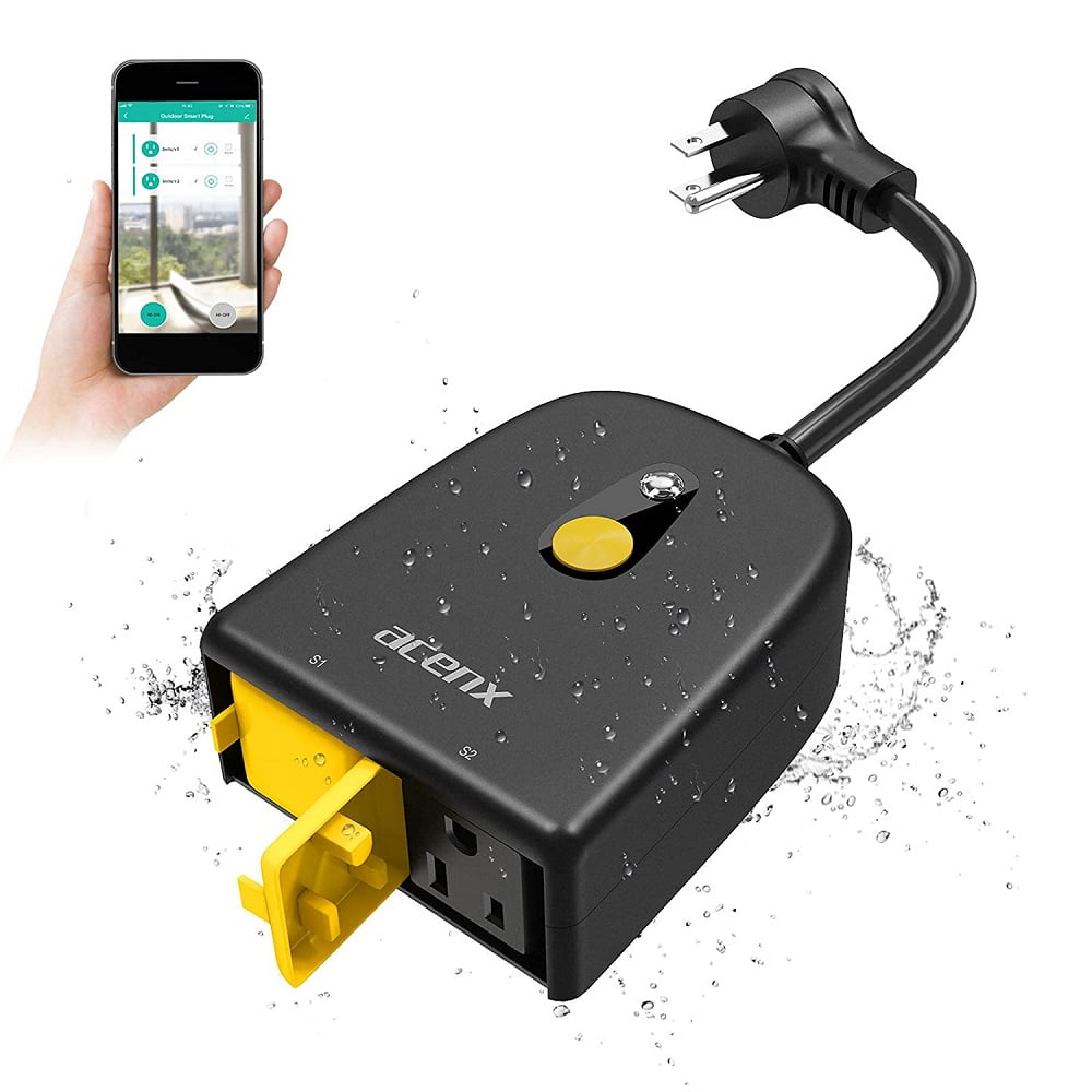 Smart Outdoor Plugs Waterproof 1875W 15A 2-Sockets