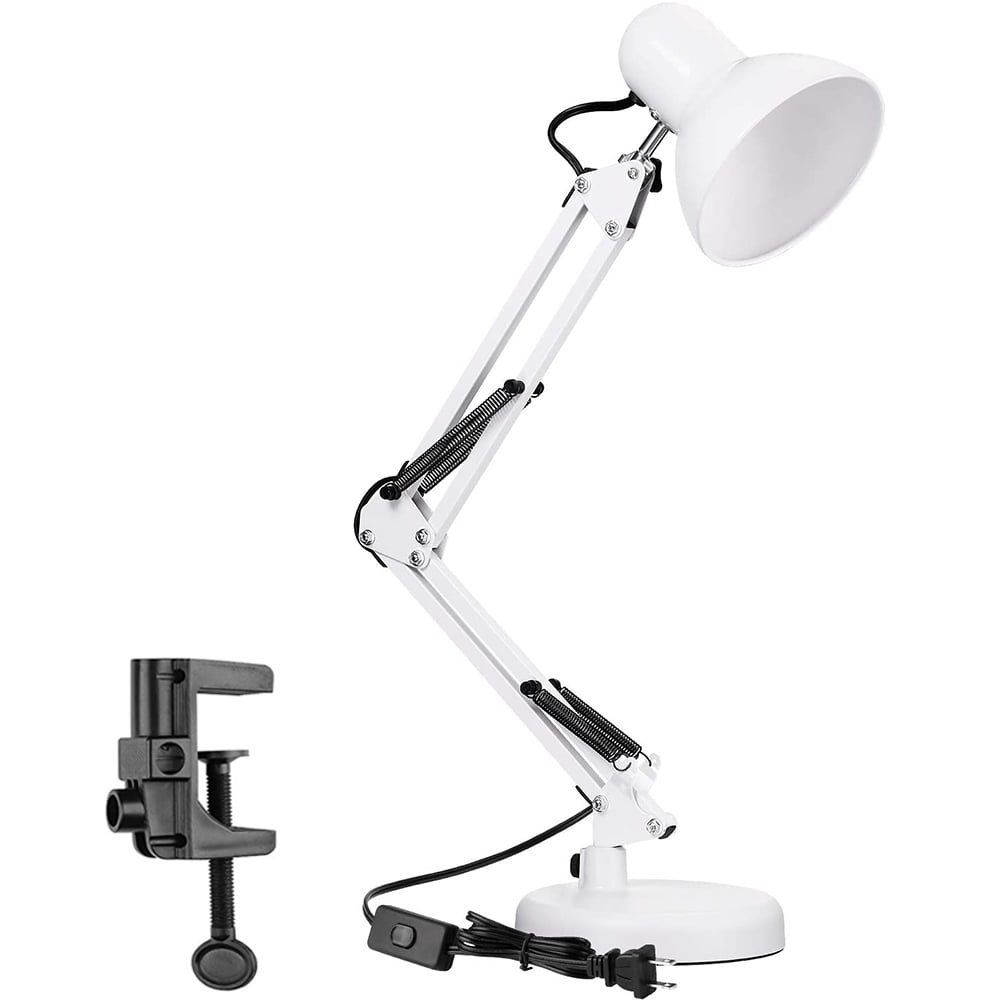 Metal Swing Arm Desk Lamp, Adjustable Swing Arm Table Lamp