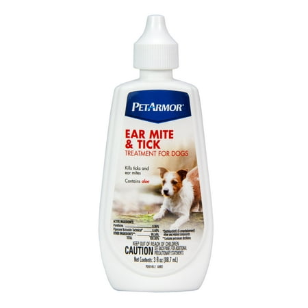 PetArmor Ear Mite & Tick Treatment for Dogs, 3 fluid (Best Treatment For Fluid In Ears)