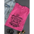 thumbnail image 3 of Bike Girl W Roses Lineart Shaped T-Shirt Women -Image by Shutterstock, Female Large, 3 of 4