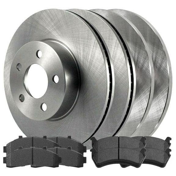 AutoShack Front & Rear Brake Rotors Ceramic Brake Pads | Replacement For 1995-2001 Ford Explorer 1997-2001 Mercury Mountaineer 4.0L 5.0L V6 V8 4WD AWD RWD | 12-PC Brake Kit