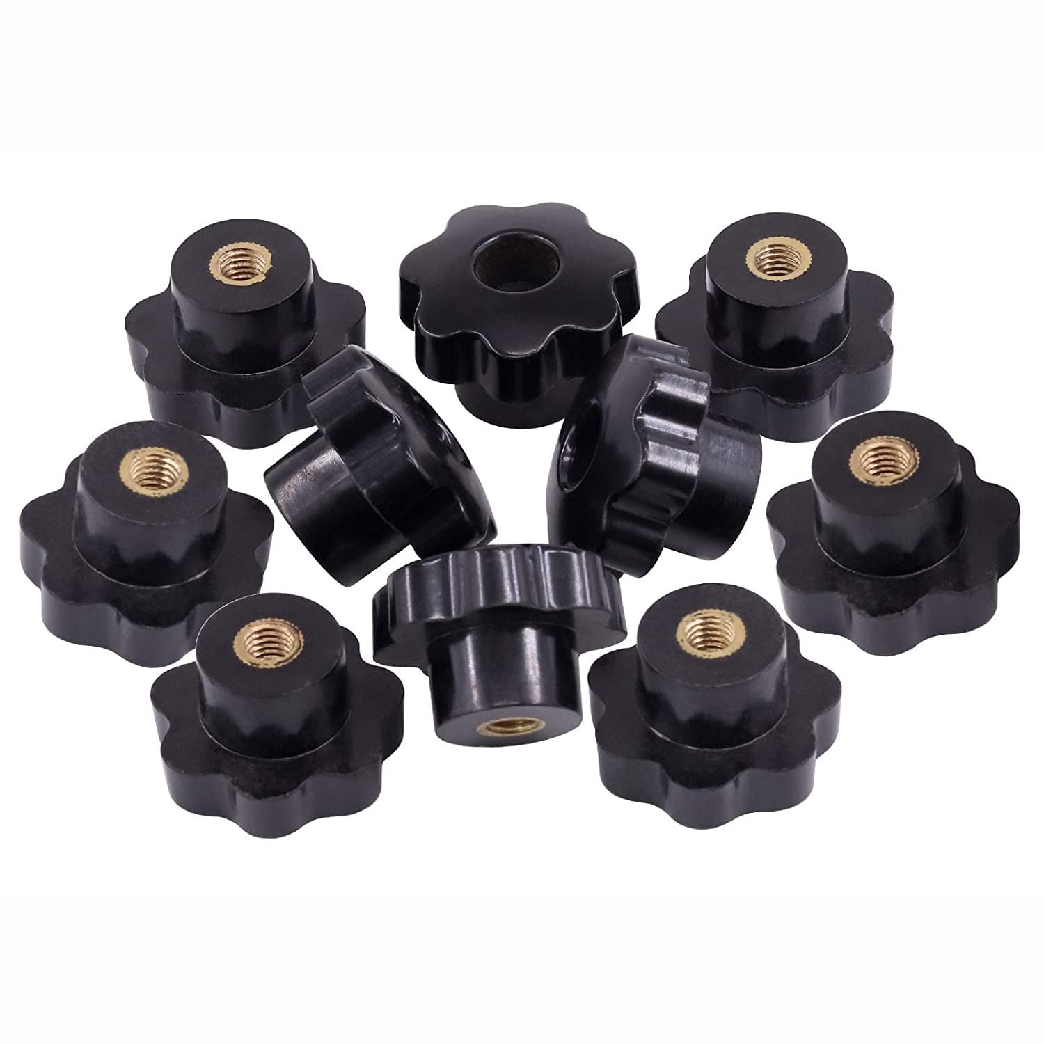 M6 Plastic Screw on Type Knurled Clamping Nuts Knob Handle Star Knob