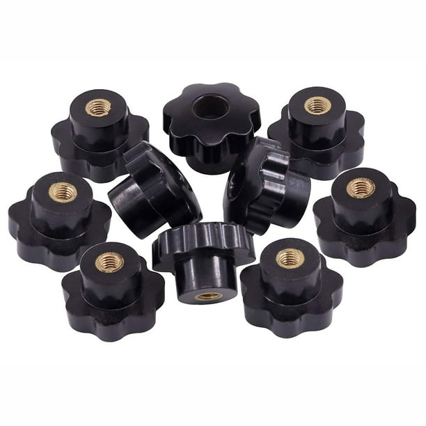 M6 Plastic Screw on Type Knurled Clamping Nuts Knob Handle Star Knob