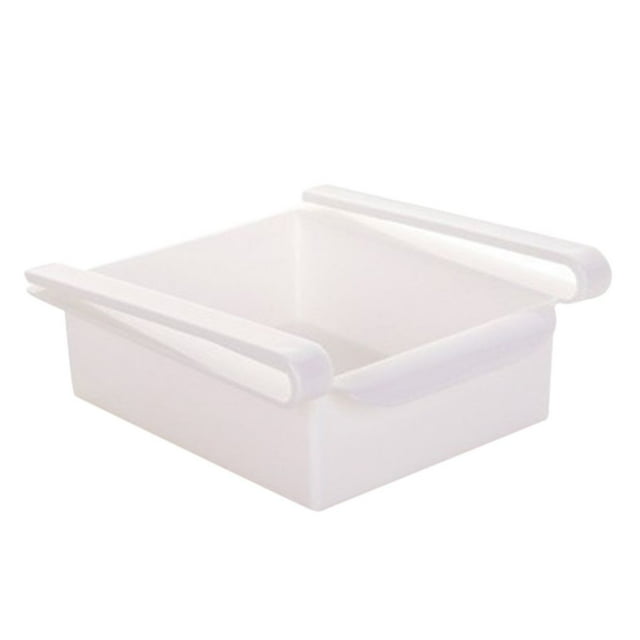 kurtrusly 2PCS Plastic Kitchen Refrigerator Freezer Space Saver Organizer Storage Rack Shelf Holder Drawer