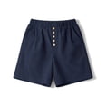 thumbnail image 6 of MDUKONU Women's Classic Linen Shorts Quick Dry Wide Leg with Pockets Blue L, 6 of 6