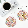 thumbnail image 5 of Bingfone Vintage Butterflies and Roses Leather Drinks Coasters with Set of 6,Suitable for Home Kitchen,Coffee Cup Coasters Home Gift, 5 of 9