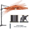 thumbnail image 5 of FLAME&SHADE 11 Ft LED Patio Cantilever Umbrella Outdoor Aluminum Offset Hanging Rotation w/Solar Lights,Red, 5 of 7