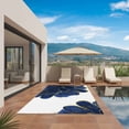 thumbnail image 3 of Navy Blue Gold Outdoor Rug for Patio/Deck/Porch, Non-Slip Large Area Rug 3 x 5 Ft, Abstract Line Art Troditional Ink Painting Indoor Outdoor Rugs Washable Area Rugs, Camping Rug Carpet Runner, 3 of 8