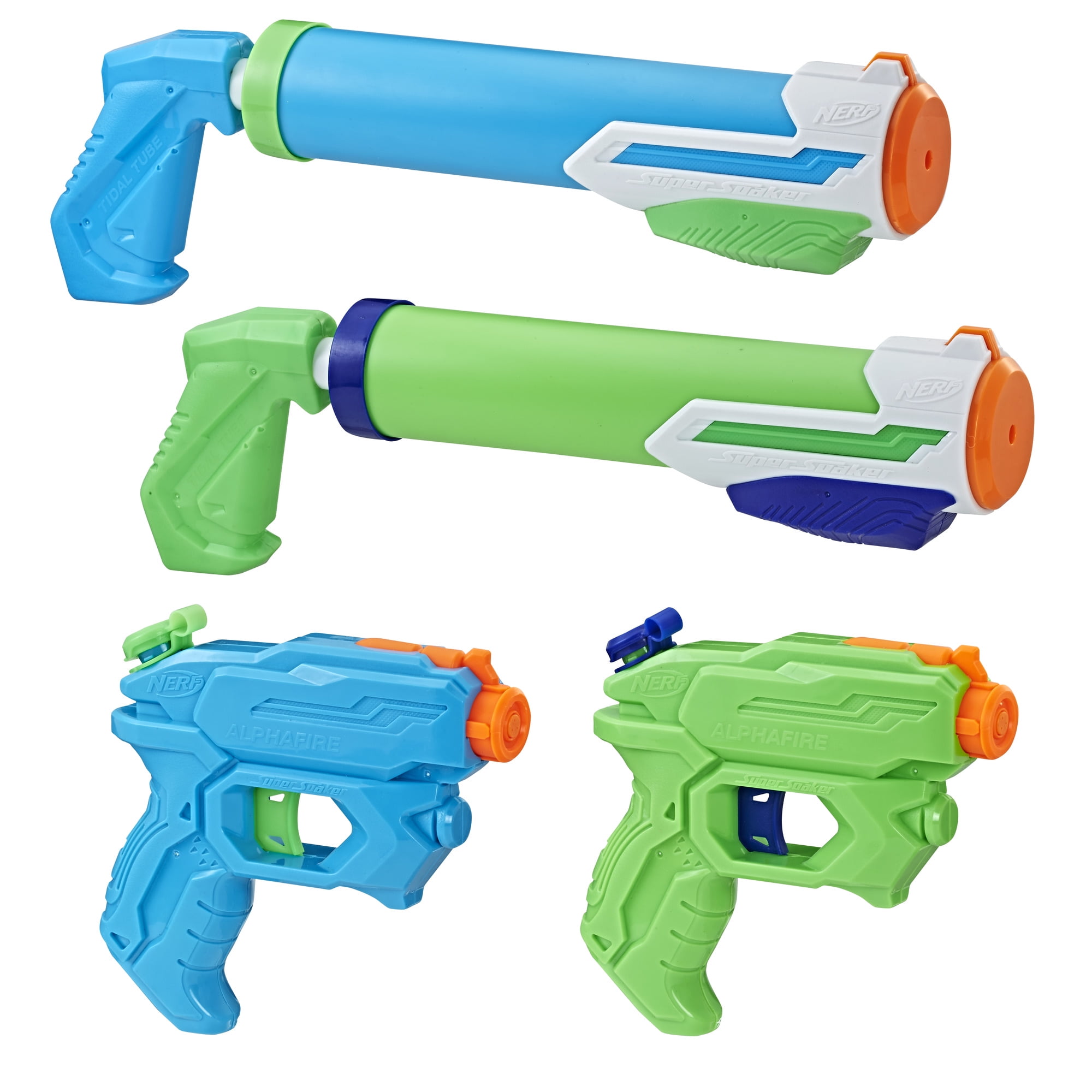 Nerf super soaker alphafire 3-stream water blasting water pistols outdoor toy 