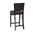 thumbnail image 4 of Linon Triena 24" Mid Back Indoor Upholstered Folding Counter Stool, Merlot/Dark Brown Faux Leather, 4 of 12
