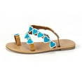 thumbnail image 4 of Wavsuf Flat Sandals for Women Wide Beach Casual Summer Blue Thong Sandals Size 6, 4 of 7