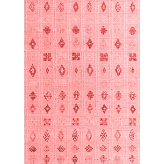 Ahgly Company Indoor Rectangle Abstract Red Modern Area Rugs, 5' x 7'