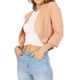 thumbnail image 3 of Women's 2 Pack Casual 3/4 Sleeve Bolero Open Front Cardigan Jacket Work Office Blazer, 3 of 7